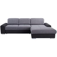 Ecksofa Mit Schlaffunktion & Bettkasten Graphitfarben/grau - Silberfarben/Graphitfarben, KONVENTIONELL, Textil (286/203cm) - Ondega