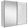 Schwebetürenschrank Tetrix - Klar/Weiß Hochglanz, MODERN, Glas/Holzwerkstoff (220/195,5/60cm) - MID.YOU