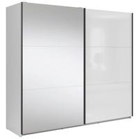 Tolóajtós Szekrény Tetrix 220/195 Cm - magasfényű fehér/átlátszó, Modern, faalapú anyag/Üveg (220/195,5/60cm) - MID.YOU