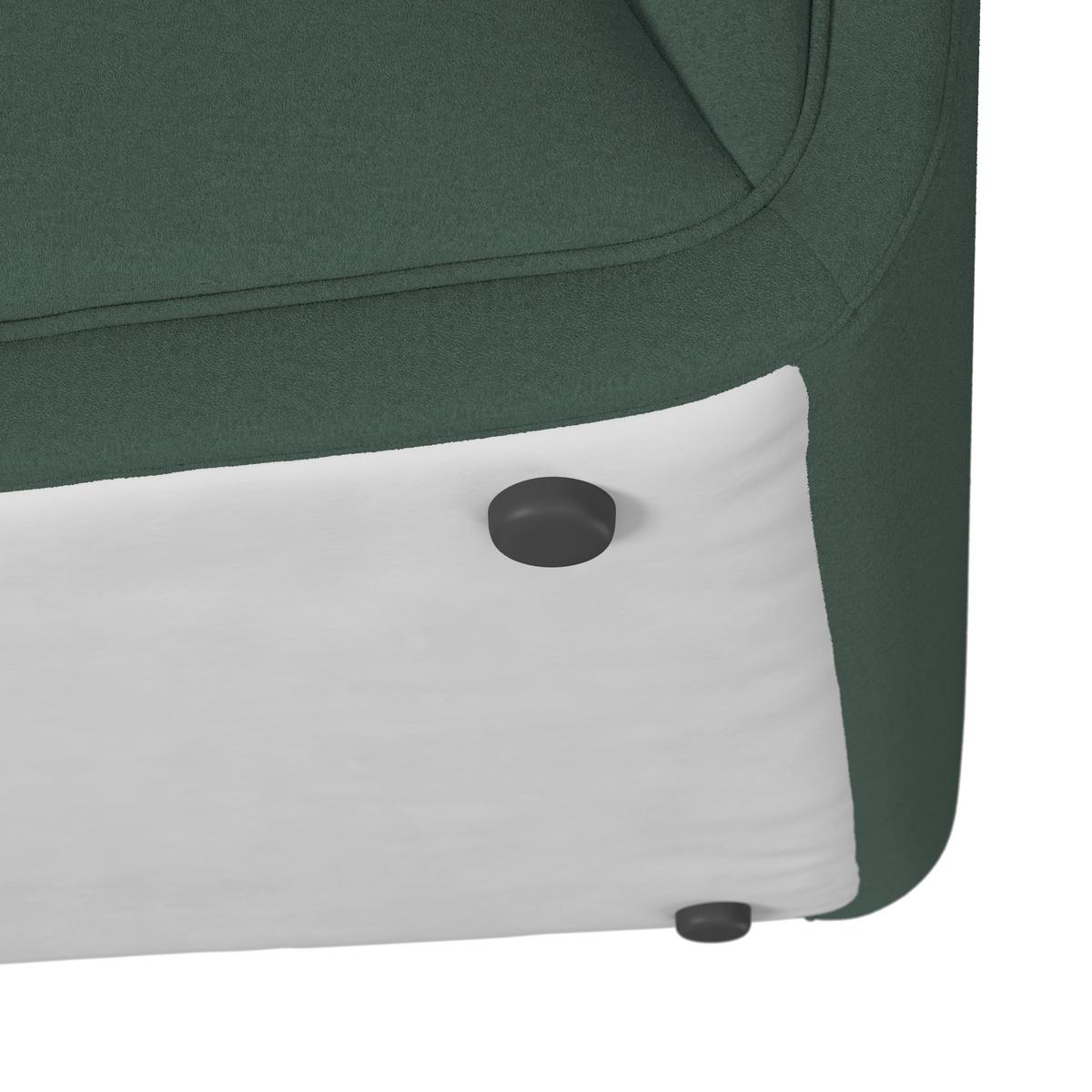 Pohovka HEVI, zelený samet, max. 360 kg - černá/zelená, Moderní, dřevo/textil (197/73/86cm) - Bessagi Home