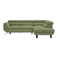Rohová sedačka RAVEN, pravá, olivovozelená - olivovozelená/čierna, Modern, kov/textil (257/198cm) - Mömax