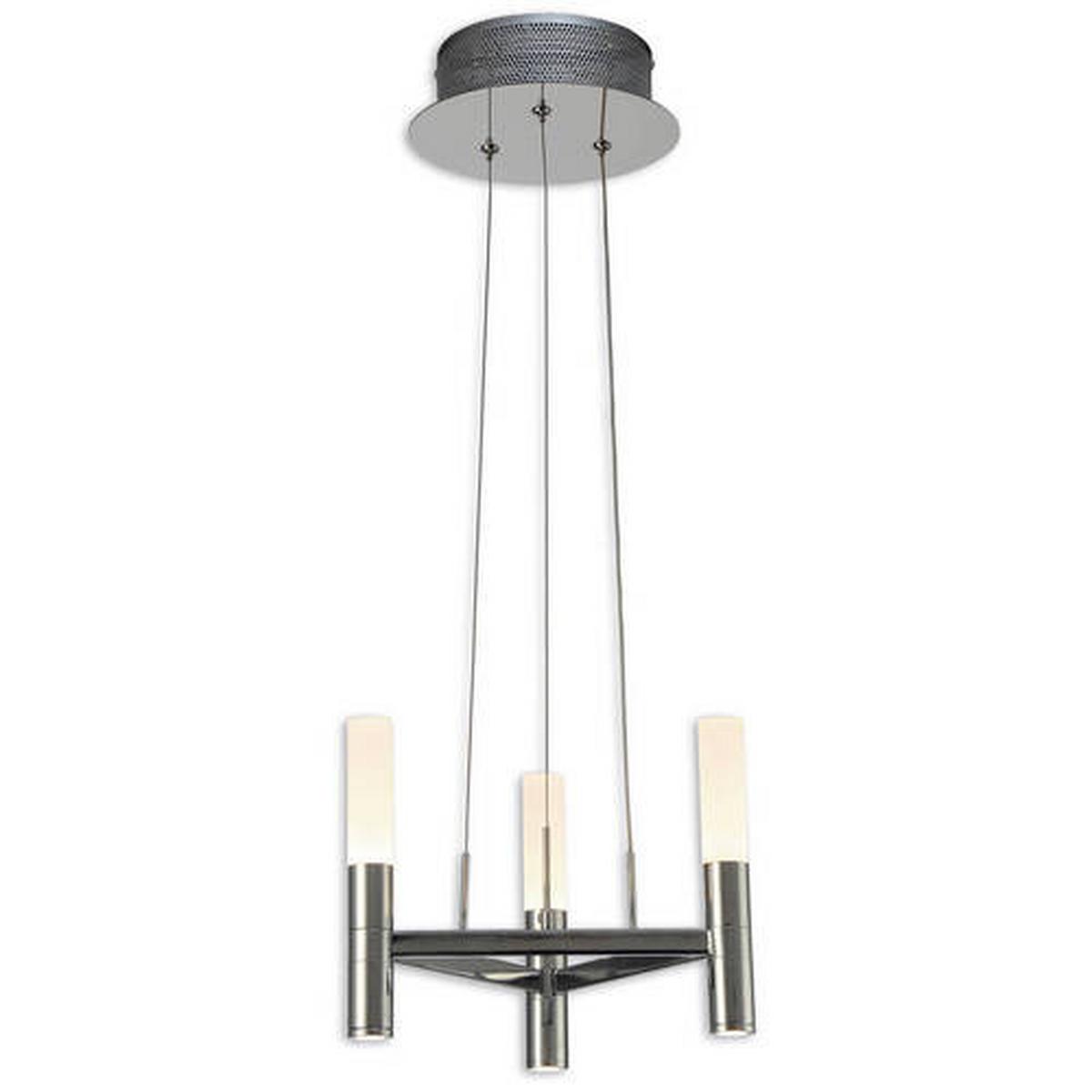 Led-kronleuchter Castle H: 150 Cm 3-Flamming Dimmbar - Weiß, Design, Kunststoff/Metall (28/150cm) - Näve