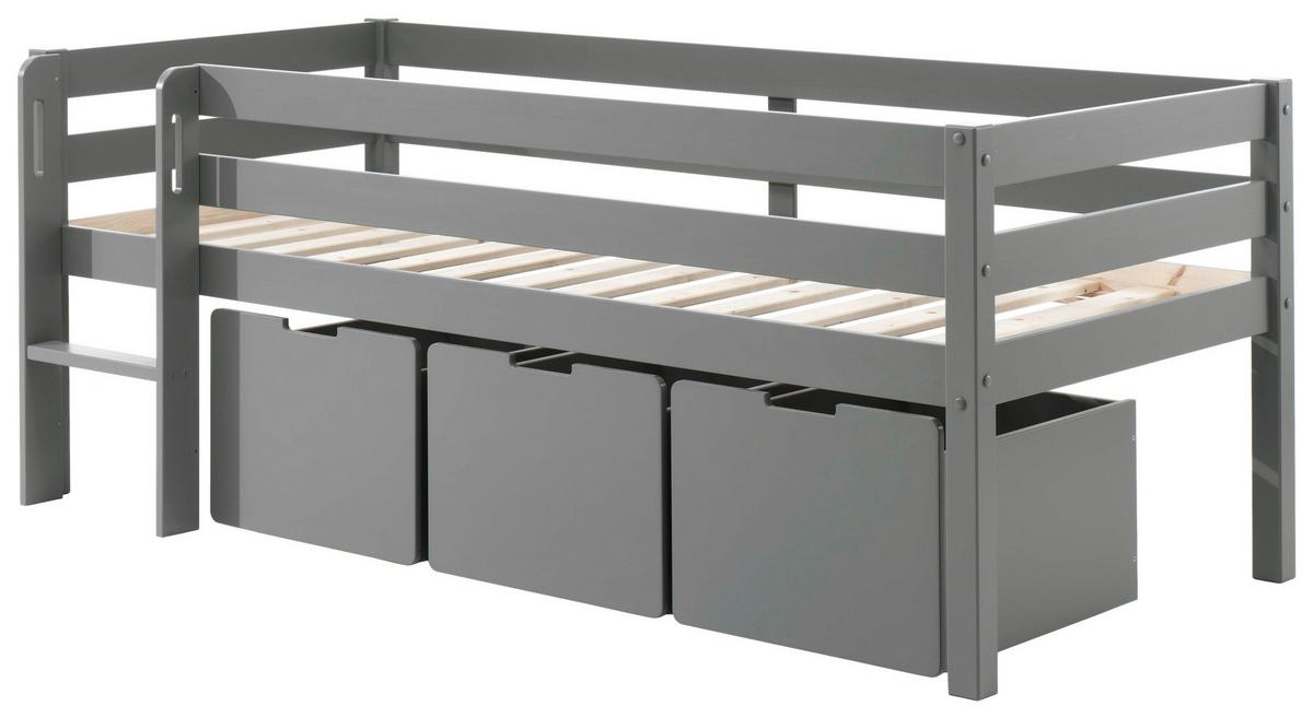 Spielbett Pino Grau 90x200cm - Grau, MODERN, Holz/Holzwerkstoff (90/200cm) - Vipack