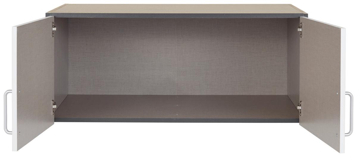Aufsatzschrank B: 91 cm Aalen Extra Grau/ Weiß - Weiß/Grau, KONVENTIONELL, Holzwerkstoff (91/39/54cm)