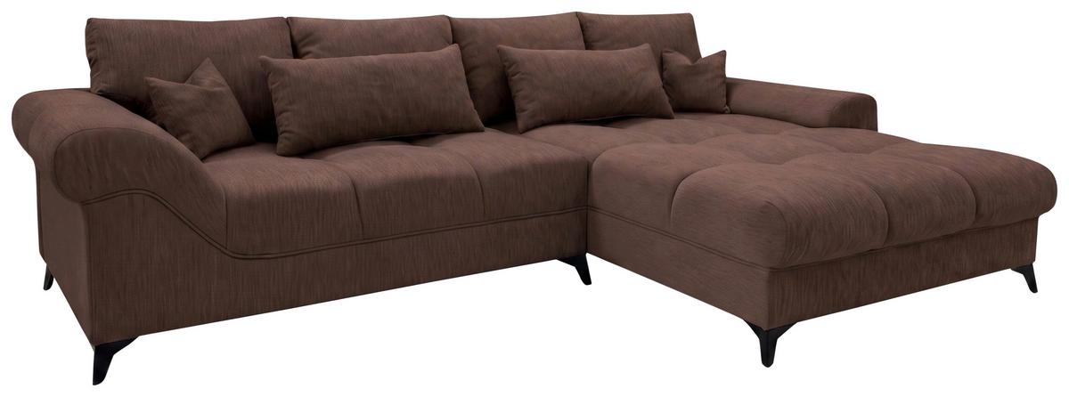 Rohová sedačka NOAH, obojstranná, červenohnedá - červenohnedá/čierna, Modern, kompozitné drevo/textil (295/195cm) - Mömax