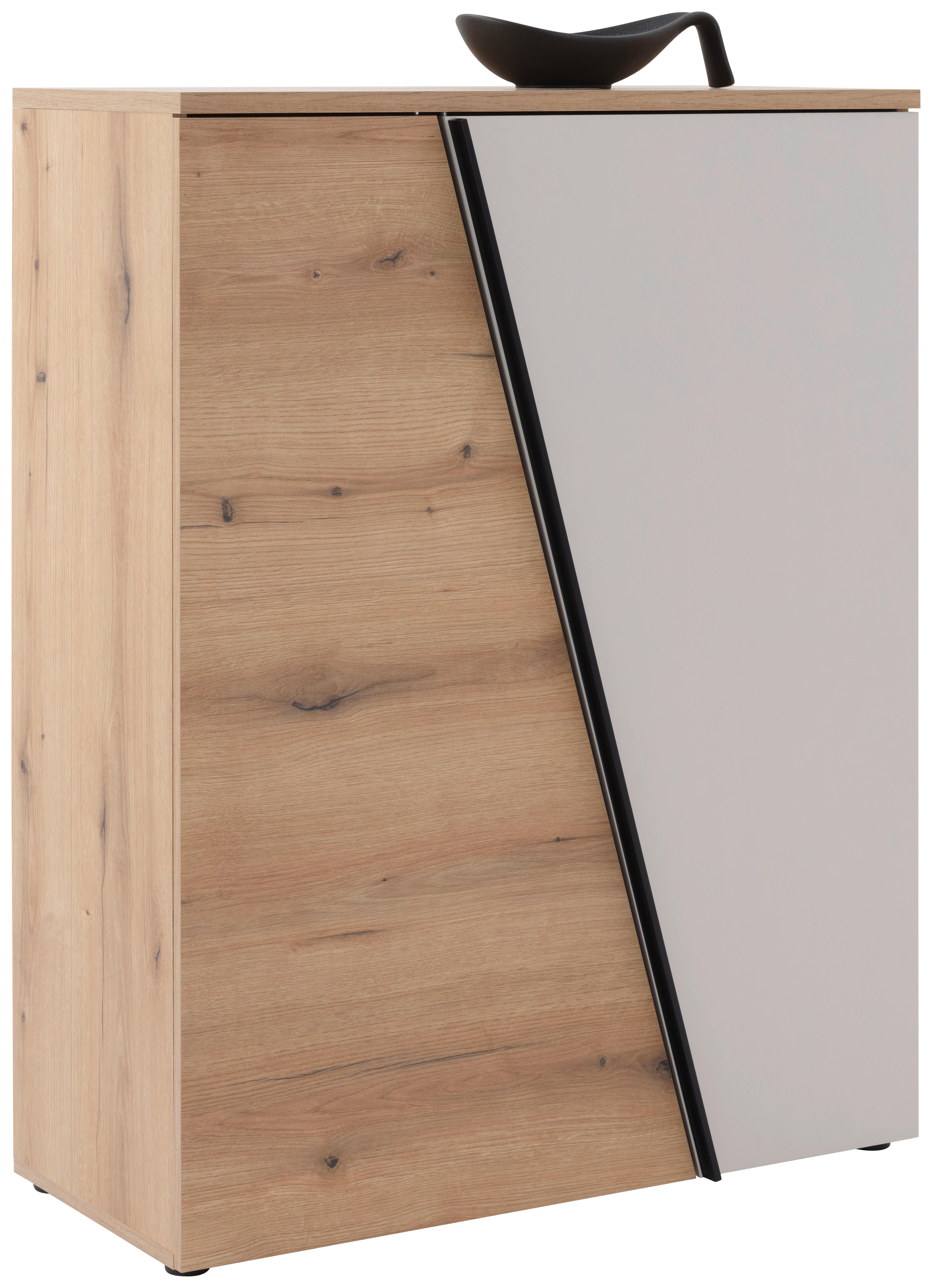 Kommode Venedig, B: 90cm Eichefarben/Kaschmir - Kaschmir/Eichefarben, MODERN, Holzwerkstoff (90/121,5/40cm)