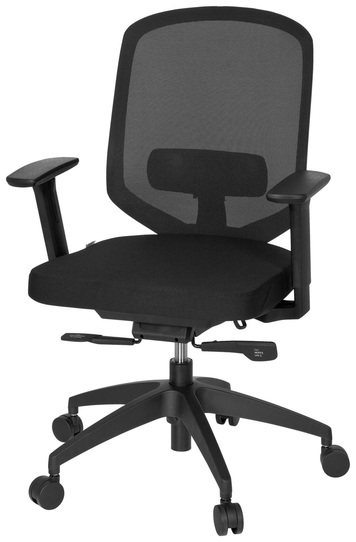 Drehstuhl Delight Pro Schwarz - Schwarz, MODERN, Kunststoff/Textil (56/105/47cm) - MID.YOU