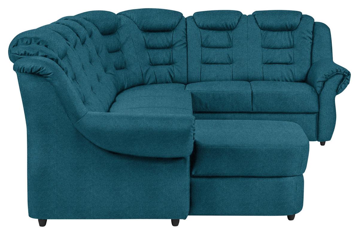 Wohnlandschaft Boston Blau Chenille - Blau/Schwarz, KONVENTIONELL, Textil (165/333/216cm) - Livetastic