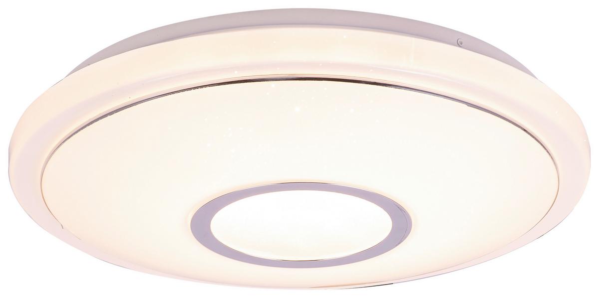 LED-Deckenleuchte Aaron Ø 40 cm mit Farbwechsler - Chromfarben/Weiß, MODERN, Kunststoff/Metall (40/8cm) - Luca Bessoni