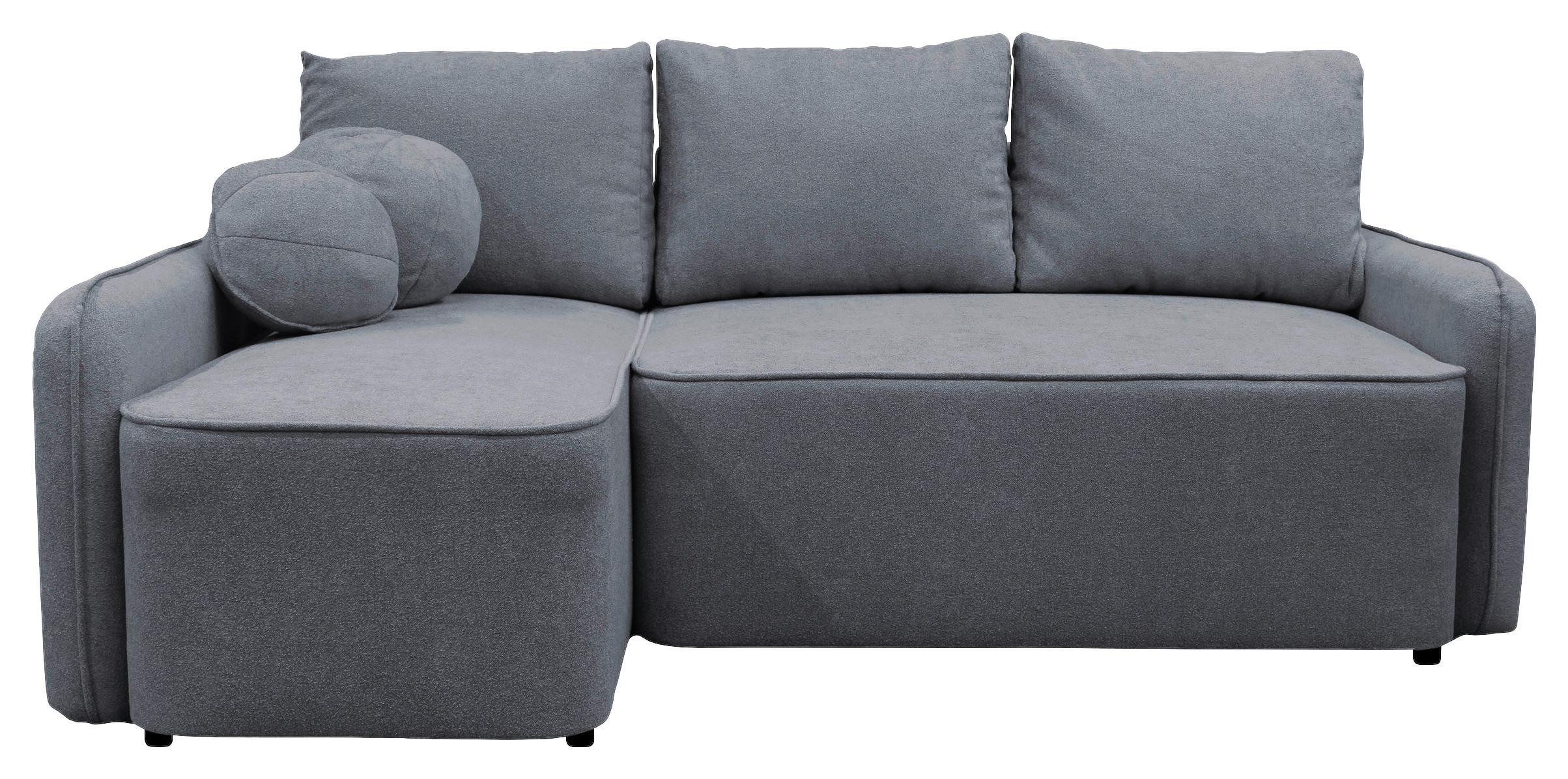 Ecksofa Fancy Grau 143x209 cm - Schwarz/Grau, Design, Textil (143/209cm) - MID.YOU
