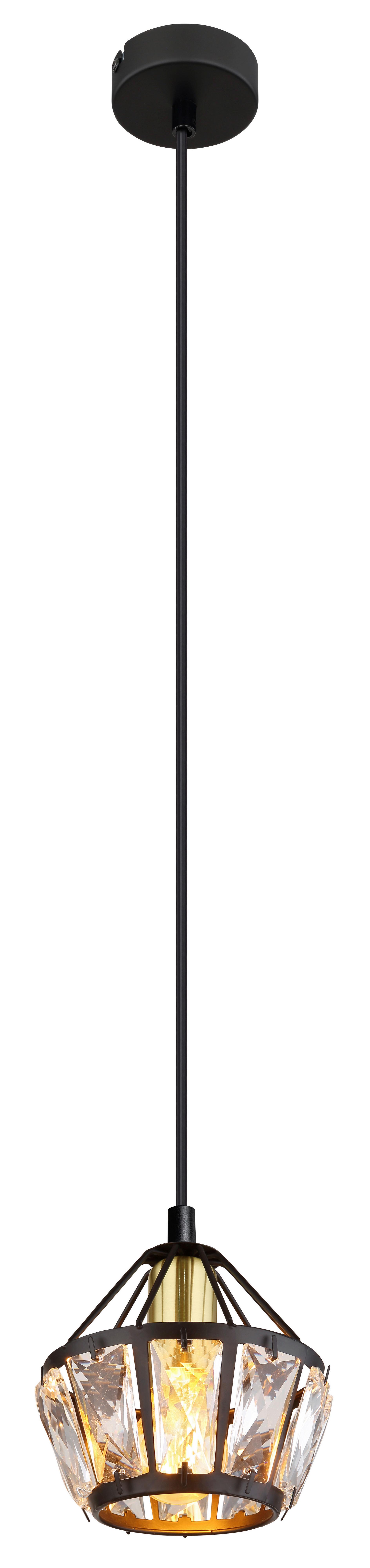 Hängeleuchte 54359h - Klar/Messingfarben, KONVENTIONELL, Glas/Kunststoff (12,5/150cm) - Globo