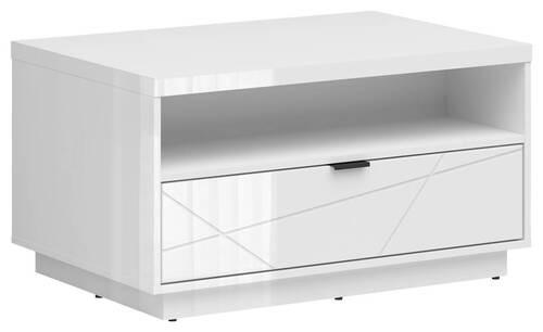 Couchtisch Forn Coffee Table - Weiß Hochglanz/Schwarz, Design, Holzwerkstoff/Kunststoff (90/60/48,5cm)