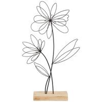 Dekoblume H: Ca. 28cm - Schwarz, MODERN, Holz/Metall (13/5/28cm)