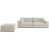 Sitzgarnitur Alberta Beige B: 139 cm - Beige/Schwarz, Design, Holz/Textil (278/85/103cm) - Livetastic