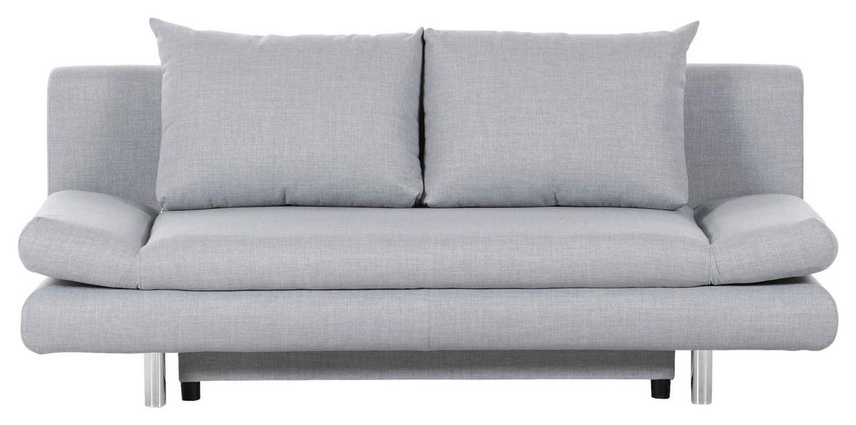 Schlafsofa Sorini, Hellgrau B: 194 Cm - Chromfarben/Hellgrau, Design, Textil (194/73/91cm) - MID.YOU