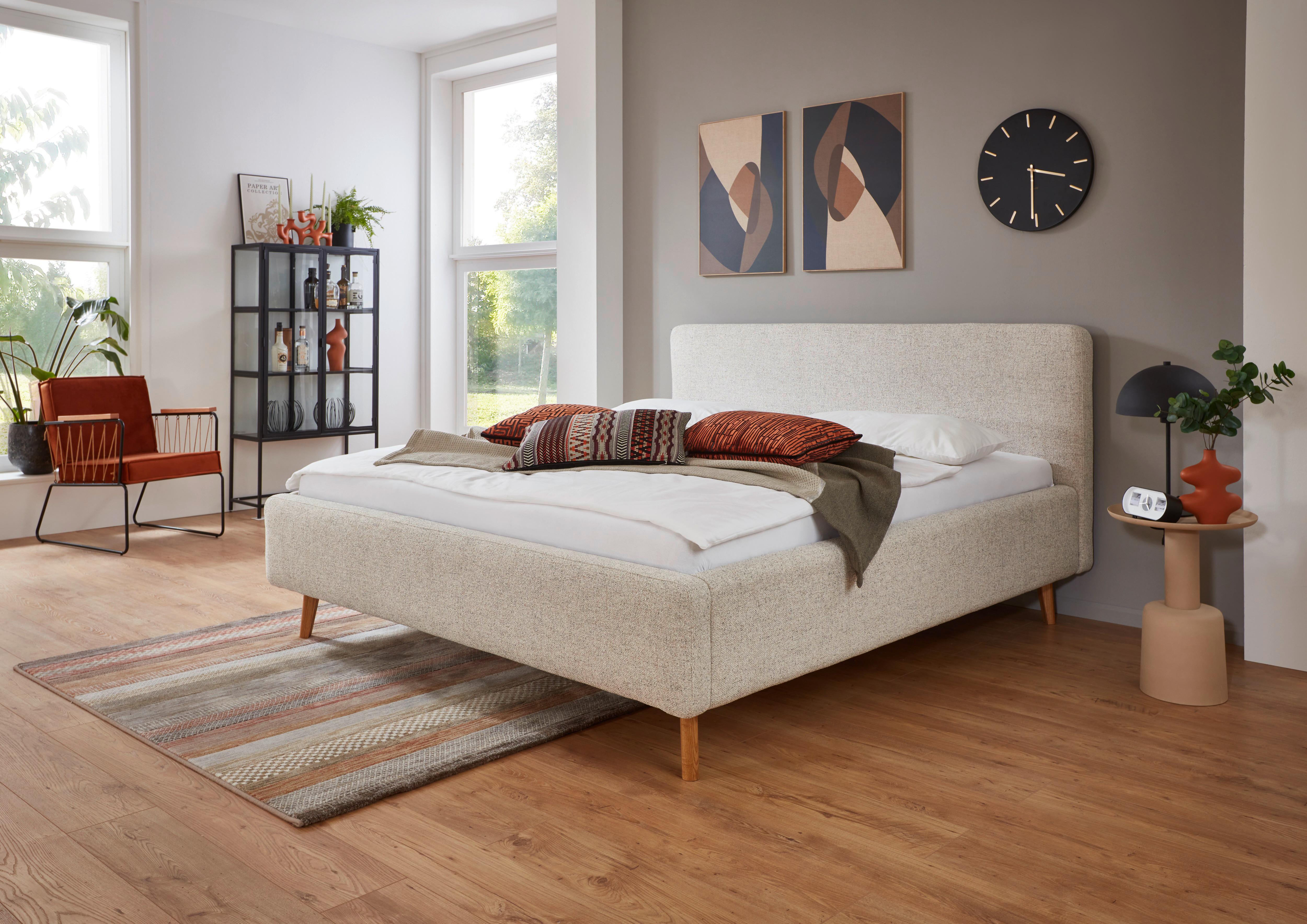 Polsterbett Mattis Herve Beige 180x200cm - Eichefarben/Beige, Design, Textil (180/200cm) - MID.YOU