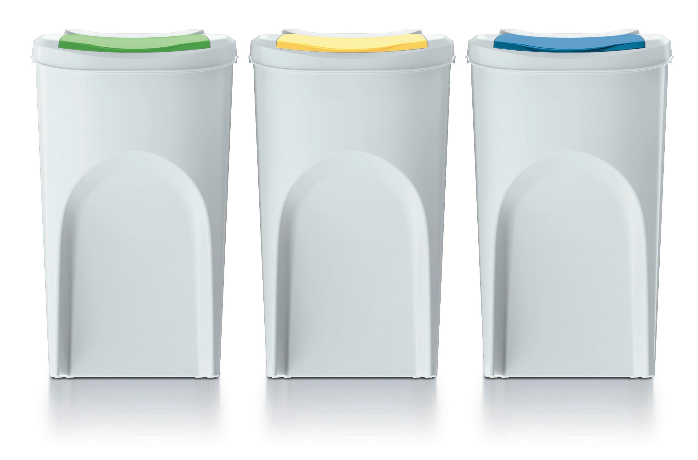 Abfallsammler Jennifer - Pastellblau/Salbeigrün, KONVENTIONELL, Kunststoff (39,2/29,3/62cm)