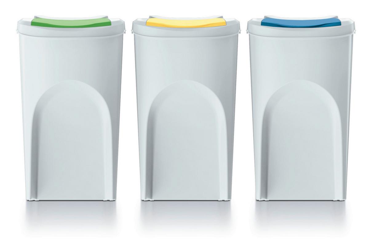 Szemetes Jennifer Kb. 35l - zsályazöld/pasztellkék, Konventionell, műanyag (39,2/29,3/62cm)