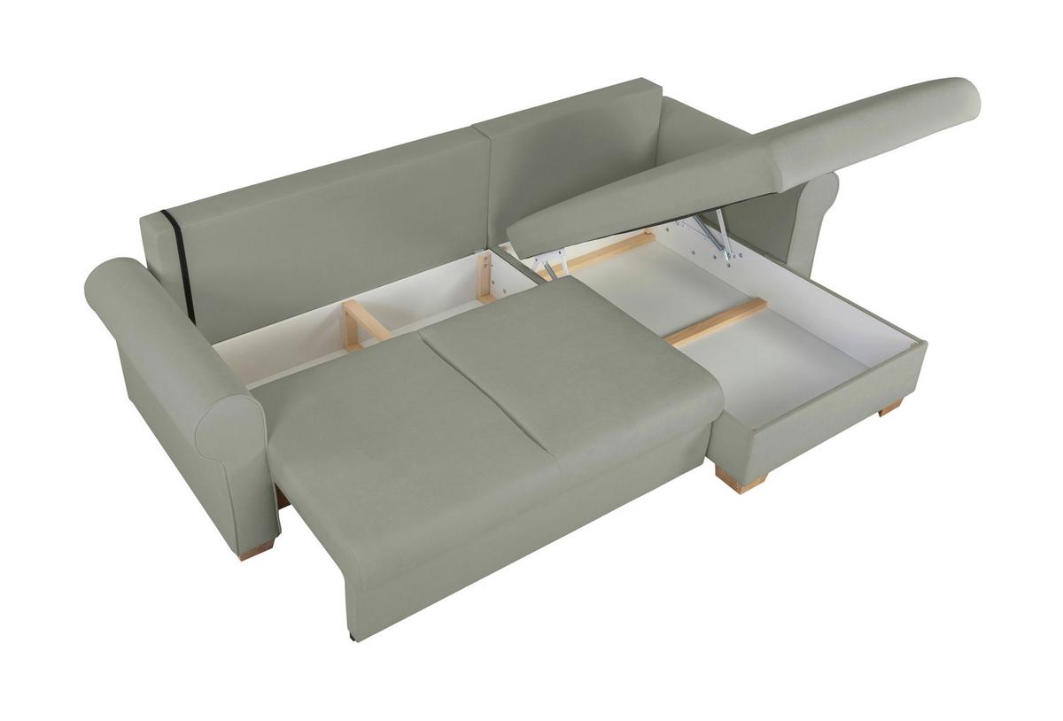 Ecksofa Arles, Grau 90 S: 266x161 Cm - Buchefarben/Grau, Design, Textil (266/161cm) - MID.YOU