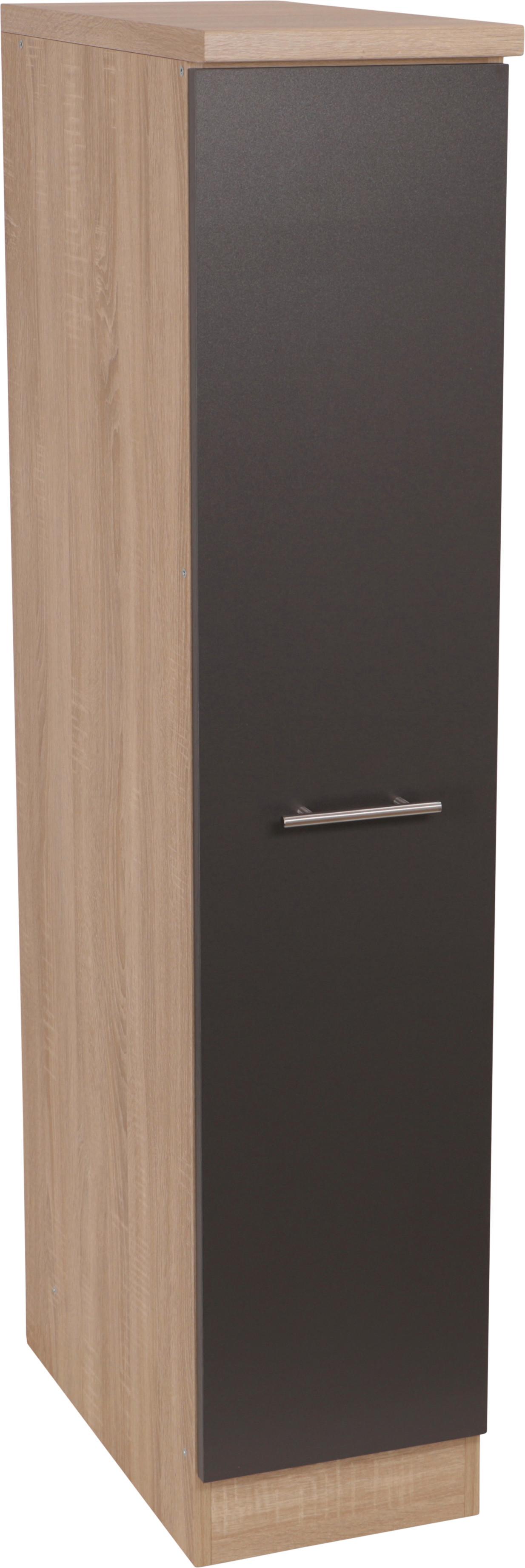 Apothekerschrank Merle Grau, Eiche Dekor B:30cm - Eichefarben/Grau, Basics, Holzwerkstoff (30/144,8/60cm) - Respekta