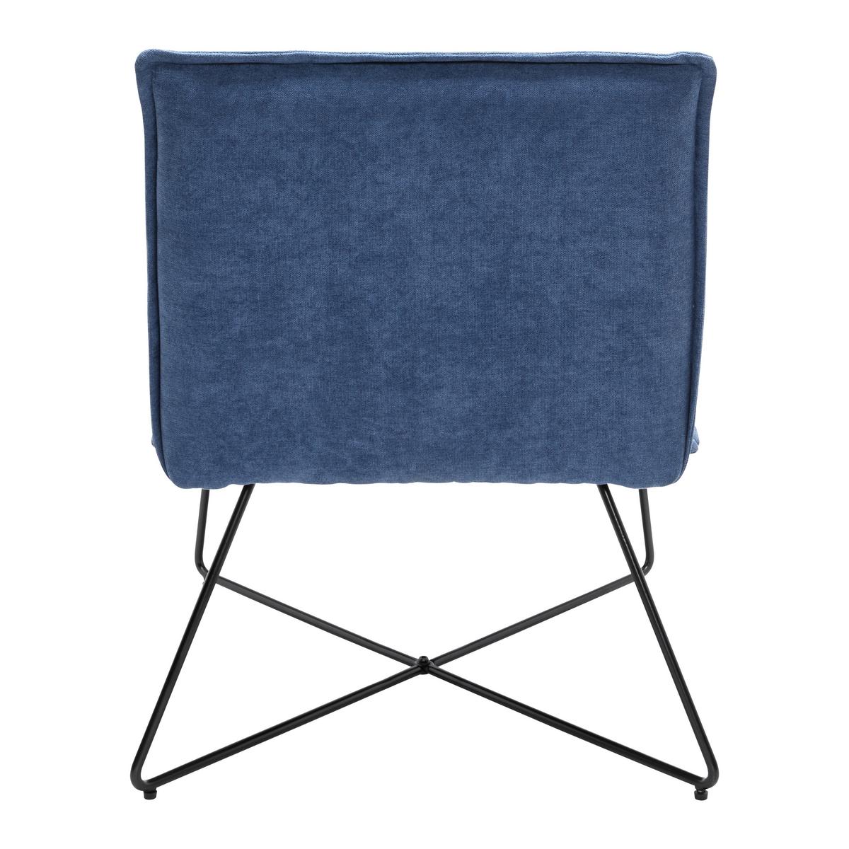 Křeslo FILIP modrá - modrá, Moderní, kov/dřevo (63/82/69cm) - Bessagi Home