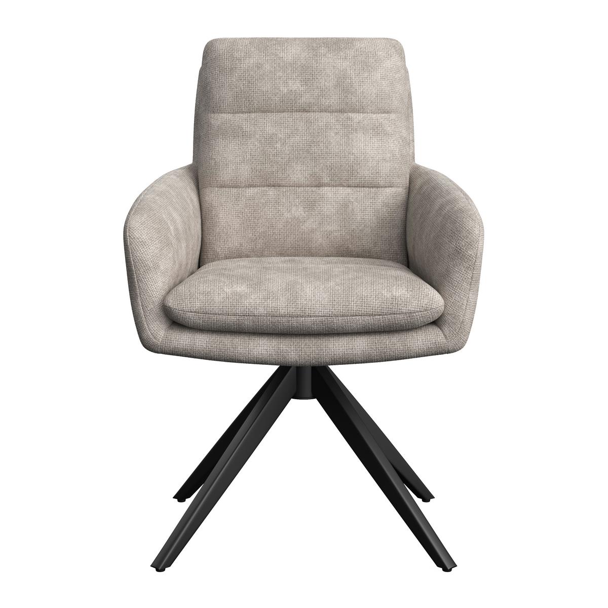 STOLIČKA S PODRÚČKAMI LAURIN - svetlosivá, Modern, kov/drevo (59/93/63cm) - Bessagi Home