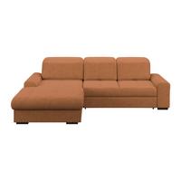 Ecksofa mit Bettfunktion Malaga New Chenille Terracotta - Terracotta/Schwarz, KONVENTIONELL, Textil (203/286cm) - Ondega