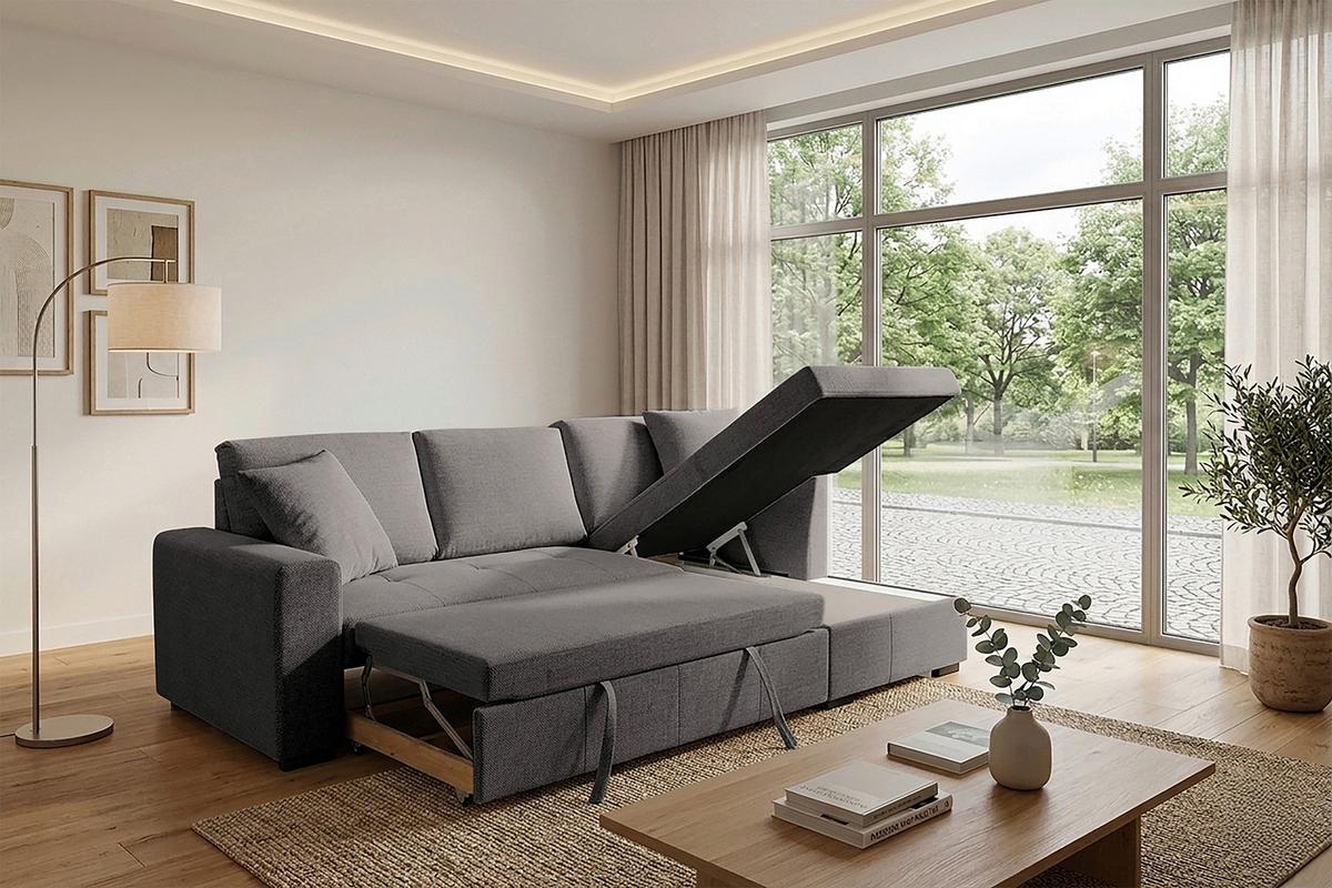 Ecksofa Lukas Dunkelgrau S: 239x158 Cm - Dunkelgrau, Trend, Textil (239/158cm)