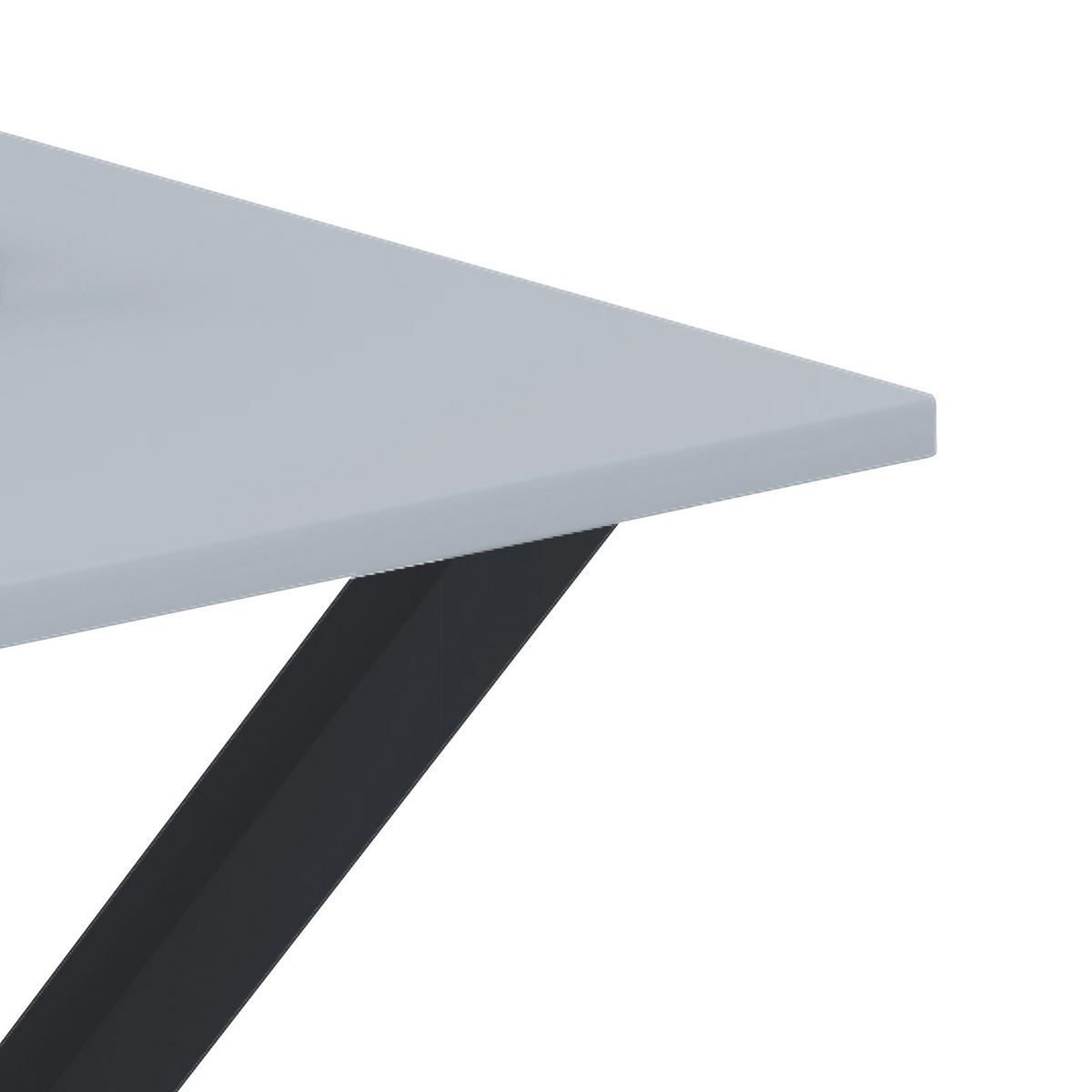 Schreibtisch B 80cm H 76cm Lona, Weiß - Schwarz/Grau, MODERN, Holzwerkstoff/Metall (140/80/76cm) - MID.YOU