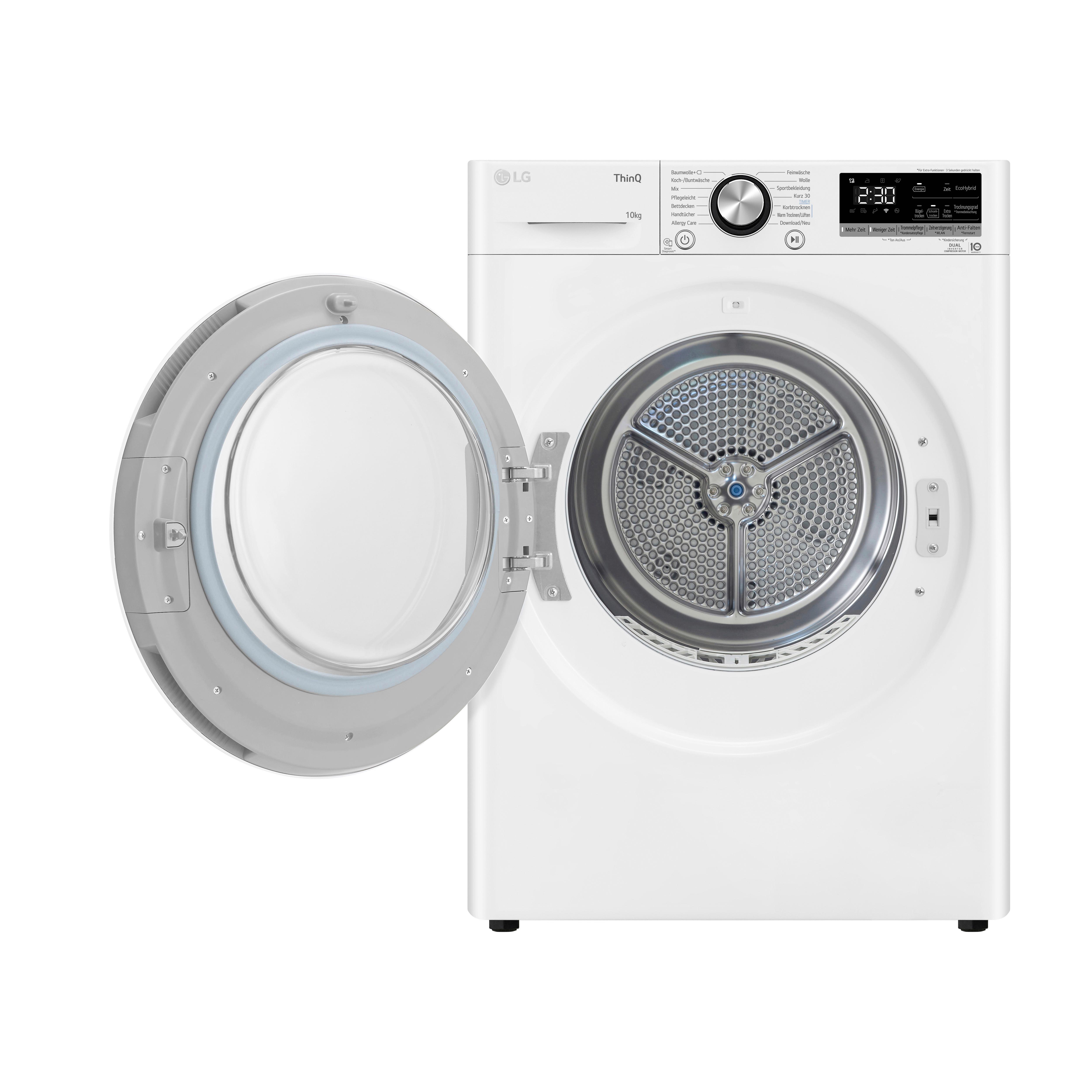 Trockner V9a2xt Weiss - Weiß, Basics, Glas/Kunststoff (60/85/66cm) - LG