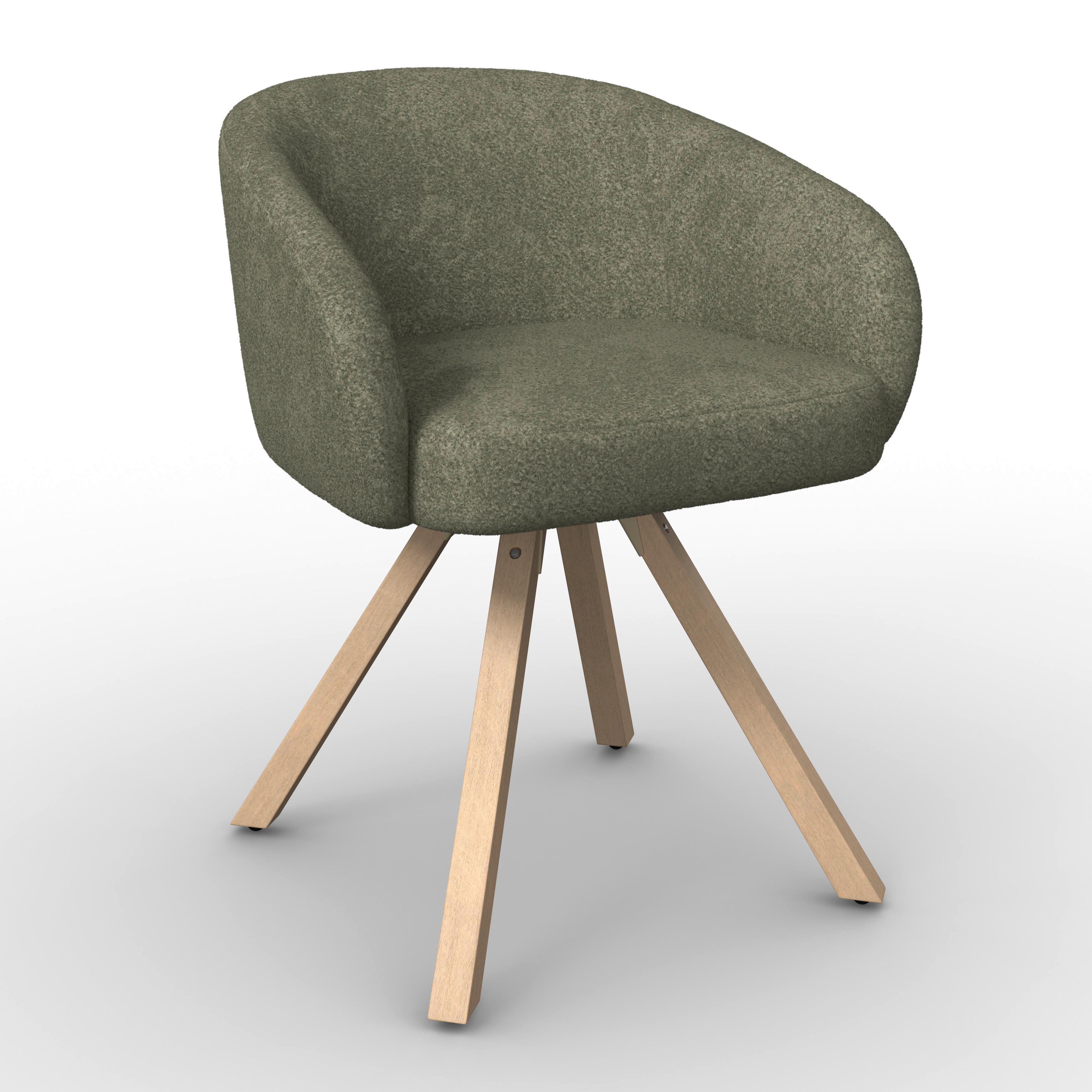 ŽIDLE S PODRUČKAMI NAYA ZELENÁ - zelená/barvy buku, Moderní, dřevo/textil (62/65/81cm) - Bessagi Home