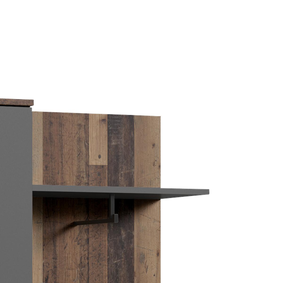 Garderobe Jakob Alteiche Dekor/anthrazit B: 97 Cm - Alteiche/Anthrazit, MODERN, Holzwerkstoff (97/195/30cm) - MID.YOU