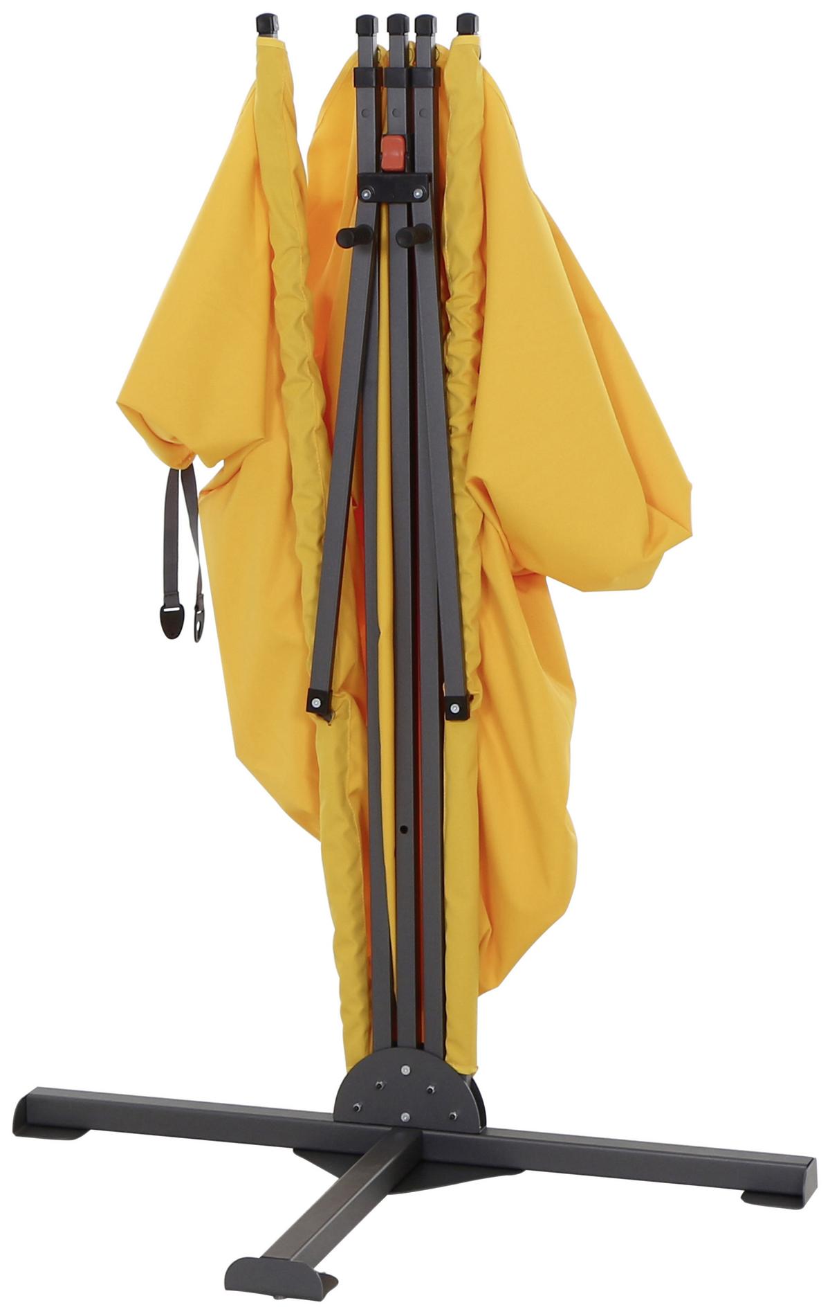 Sichtschutz Anthrazit/Gelb Bh: 280 X150 cm - Gelb/Anthrazit, KONVENTIONELL, Textil/Metall (280/150cm) - Siena Garden