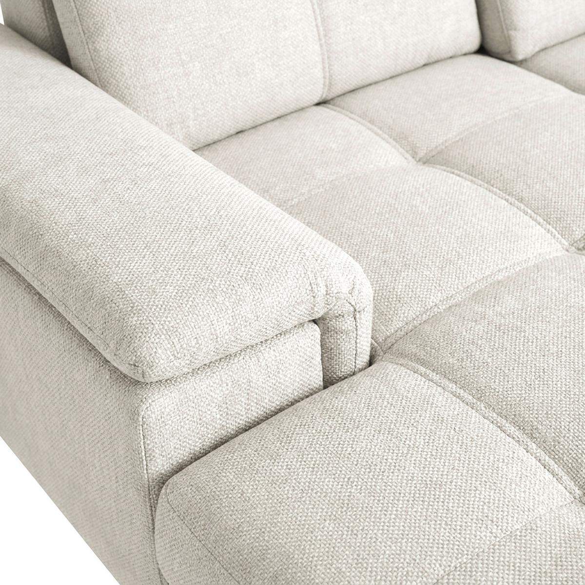 Sedacia súprava SIERRA, pravá, béžová ženilka - čierna/béžová, Modern, kov/textil (181/364/230cm)