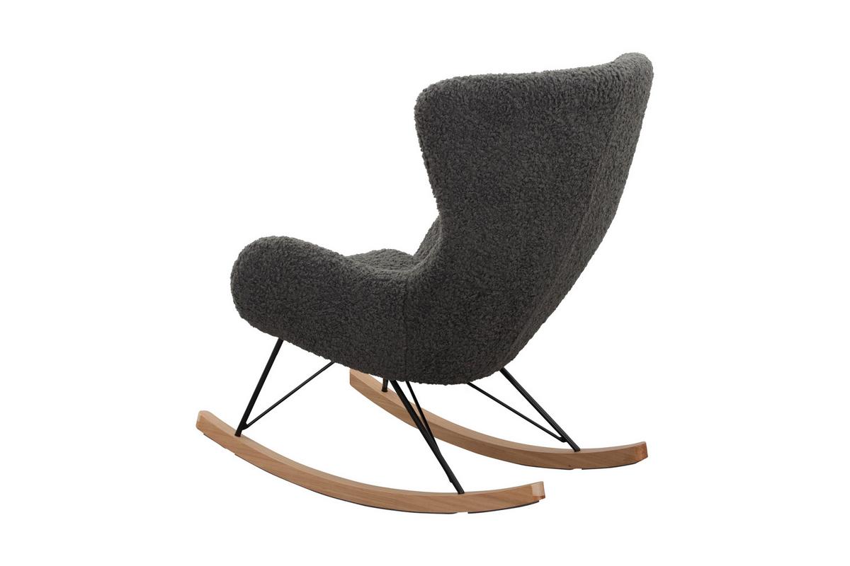 Schaukelstuhl Dunkelgrau B: 75 Cm - Eichefarben/Dunkelgrau, MODERN, Textil/Metall (75/106/102cm) - Livetastic