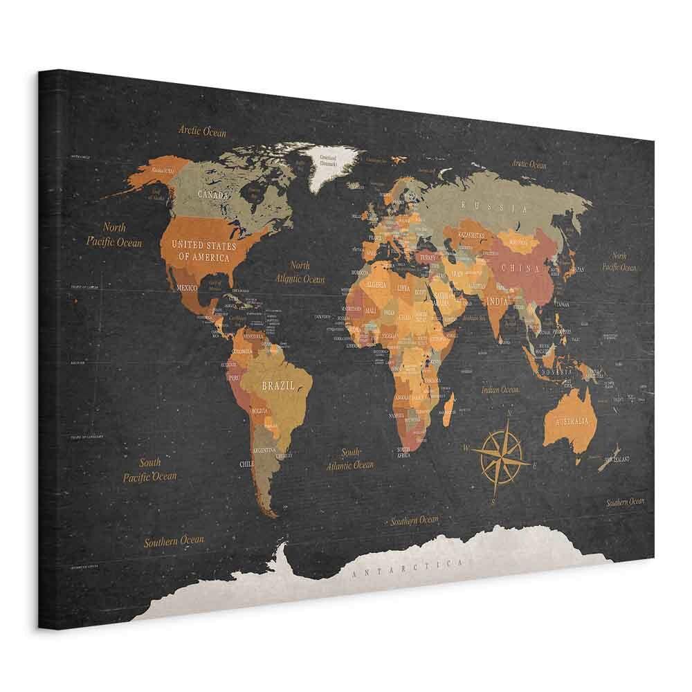 Leinwandbild Dunkelgrau Hellbraun B: 90 Cm