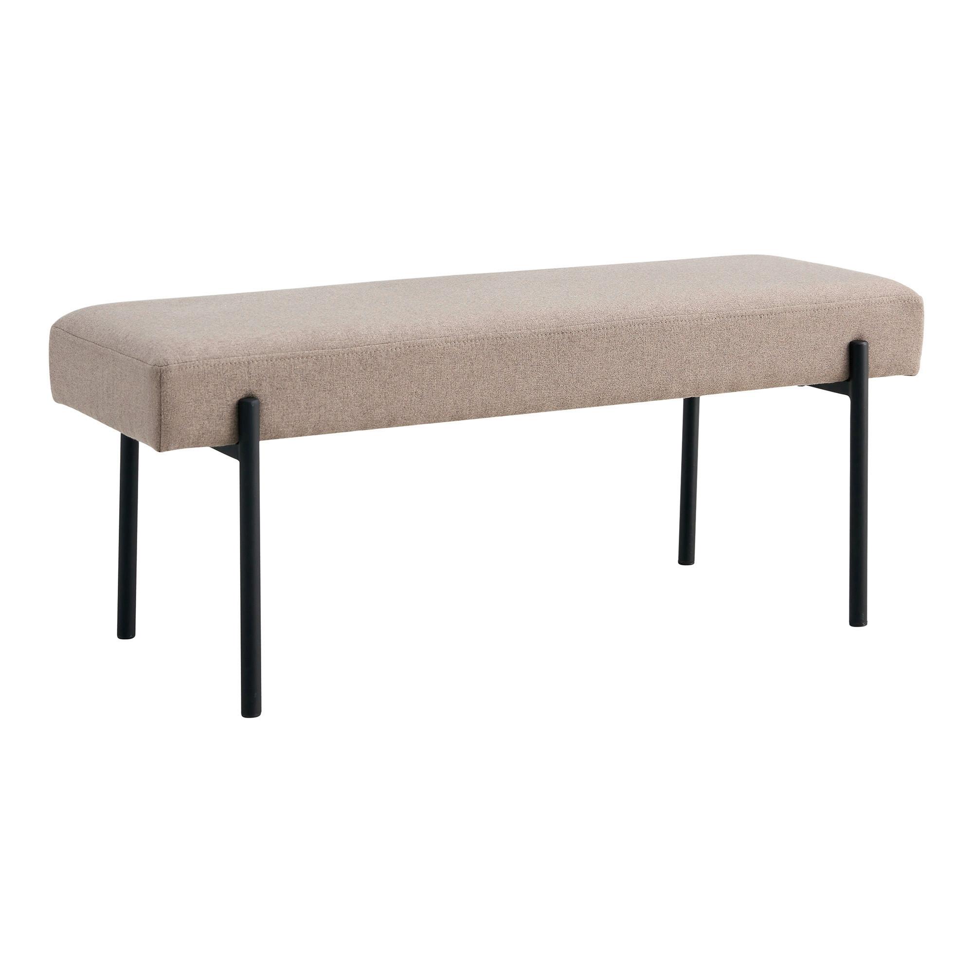 GARDEROBENBANK Swindon, Greige B: 100 cm - Greige/Schwarz, Design, Kunststoff/Textil (100/42,5/36cm) - MID.YOU