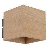 Wandleuchte Holz/Metall 230V Braun/Schwarz - Schwarz/Braun, Design, Holz/Metall (11/11cm) - Globo