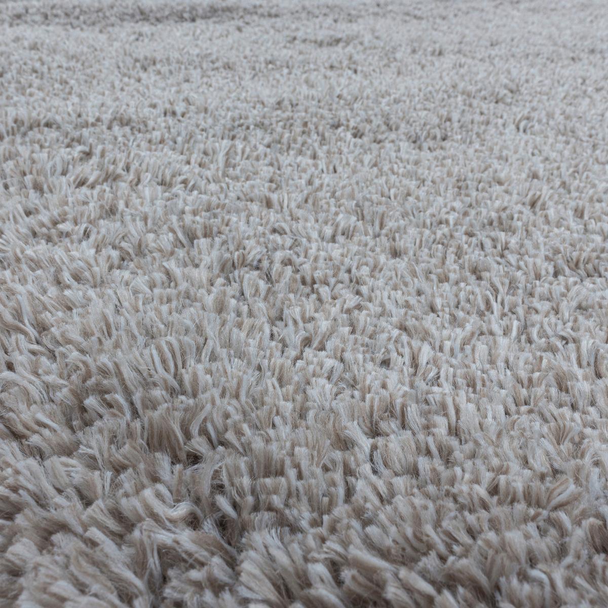 Hochflor Teppich Beige Naturfaser Fluffy 60x110 cm - Beige, Basics, Textil (60/110cm)