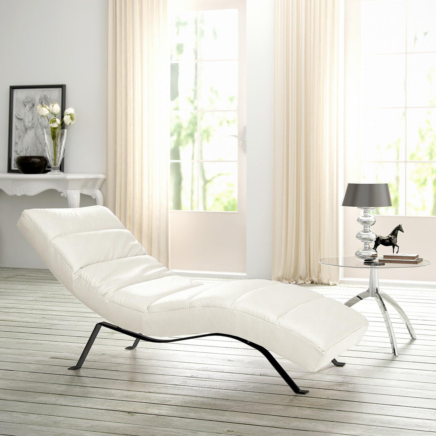 Relaxliege Swing Black Weiß B: 65 cm - Schwarz/Weiß, Design, Leder (65/65-95/171cm) - Livetastic
