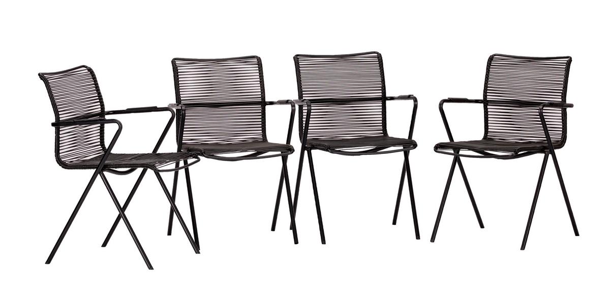 Gartensessel Stapelbar Alpha Rope Kunststoff/Metall - Anthrazit/Schwarz, Basics, Kunststoff/Metall (55/57/83cm) - Acamp