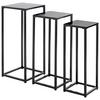 3-dielna sada stojanov na kvety Blackburn - čierna, Modern, kov (30/71/30cm)