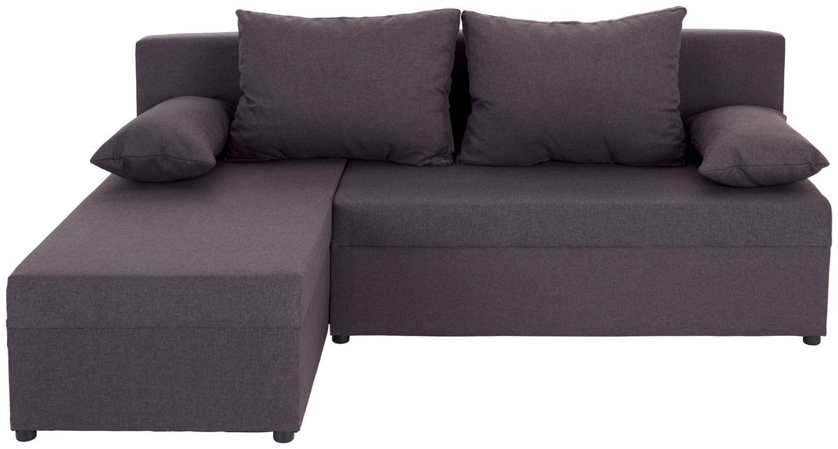 Rohová sedačka JON, šedá, oboustranná,lůžko,úl.prostor - šedá/černá, Design, textil/plast (195/147cm) - Based