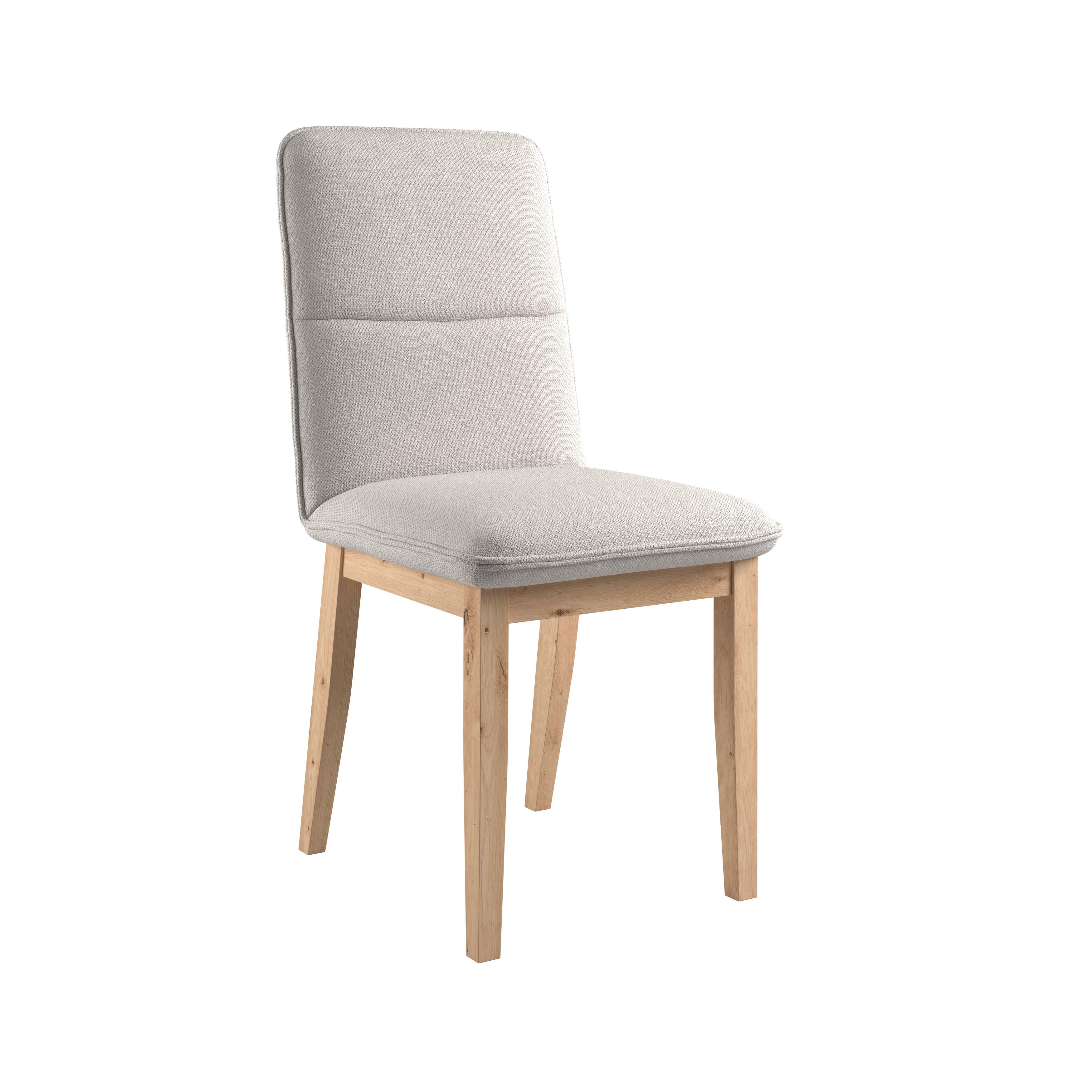 Vierfußstuhl Beluna Ii Webstoff Weiß, B: 47cm - Eichefarben/Weiß, KONVENTIONELL, Holz/Textil (47/91/44cm) - James Wood