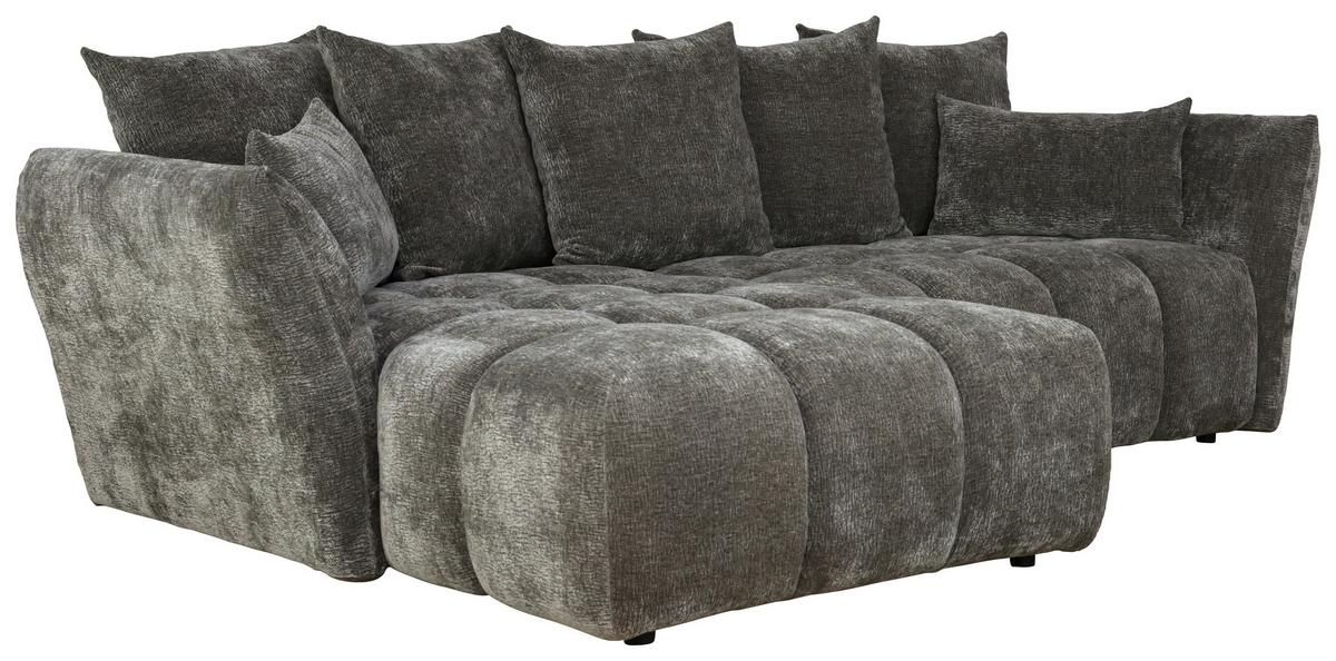 Univerzálna sedačka CAMMELLIO, tmavosivá ženilka, 7 vankúšov - čierna/tmavosivá, Modern, textil (296/75-95/189cm) - Mömax