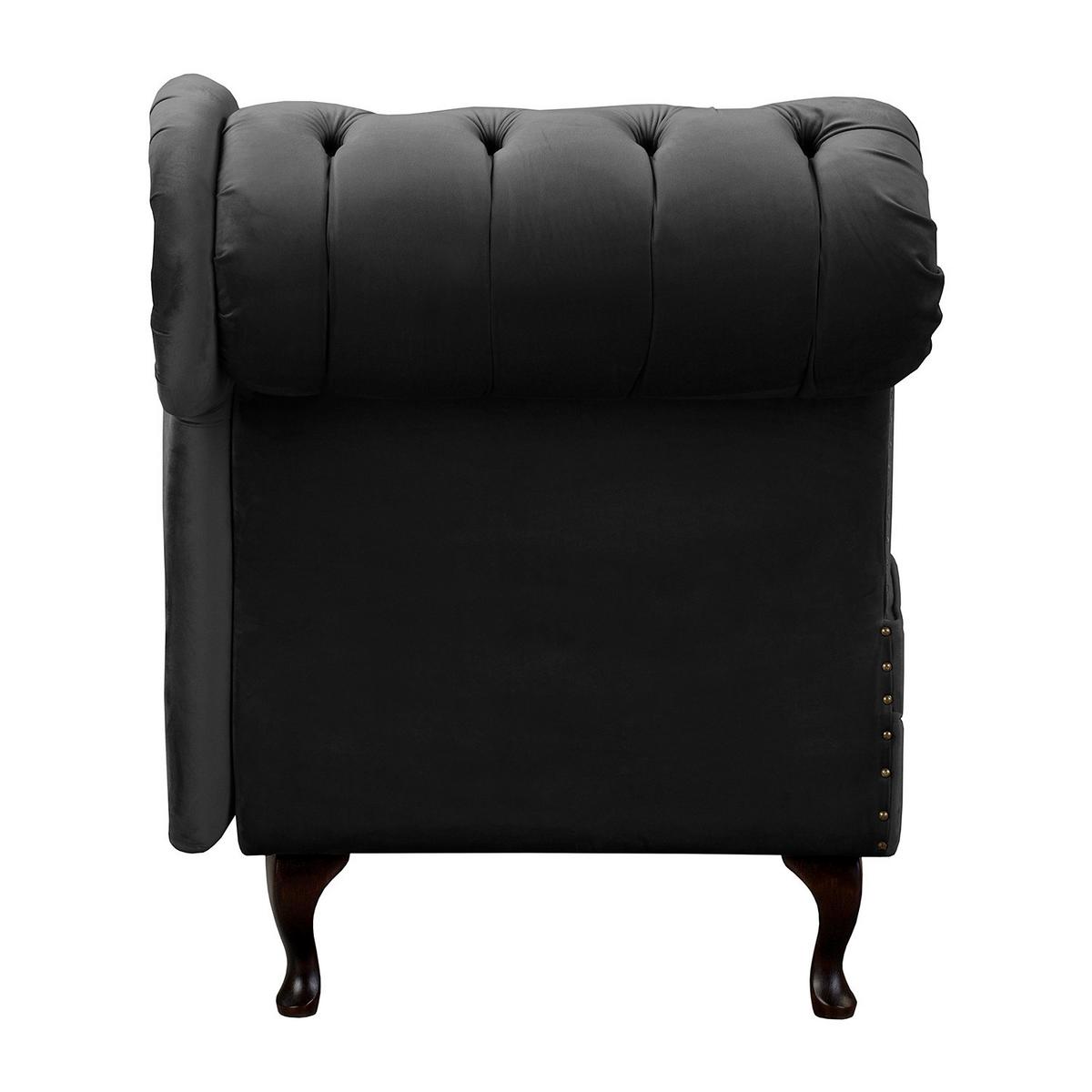 Récamiere Pako Schwarz B: 185cm - Schwarz/Braun, Design, Textil (185/93/75cm) - Livetastic