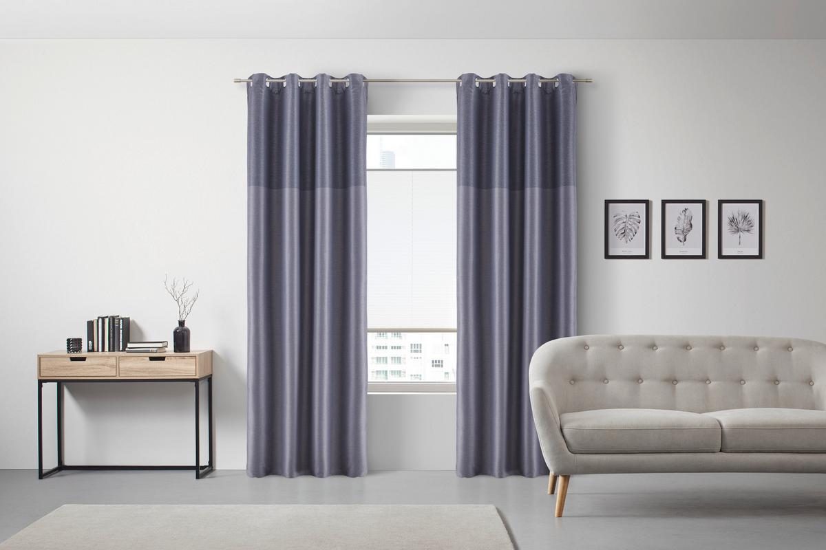 ZATEMŇOVACÍ ZÁVĚS Lars, 140/245cm, 2ks v bal. - šedá, Moderní, textil (140/245cm) - Modern Living