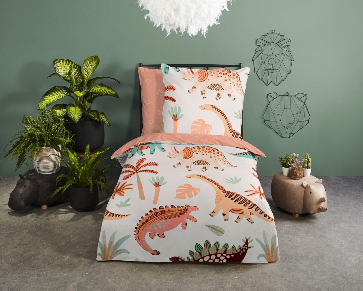 Kinderbettwäsche Dino Multicolor 140x200 cm - Multicolor, Trend, Textil (140/200cm)