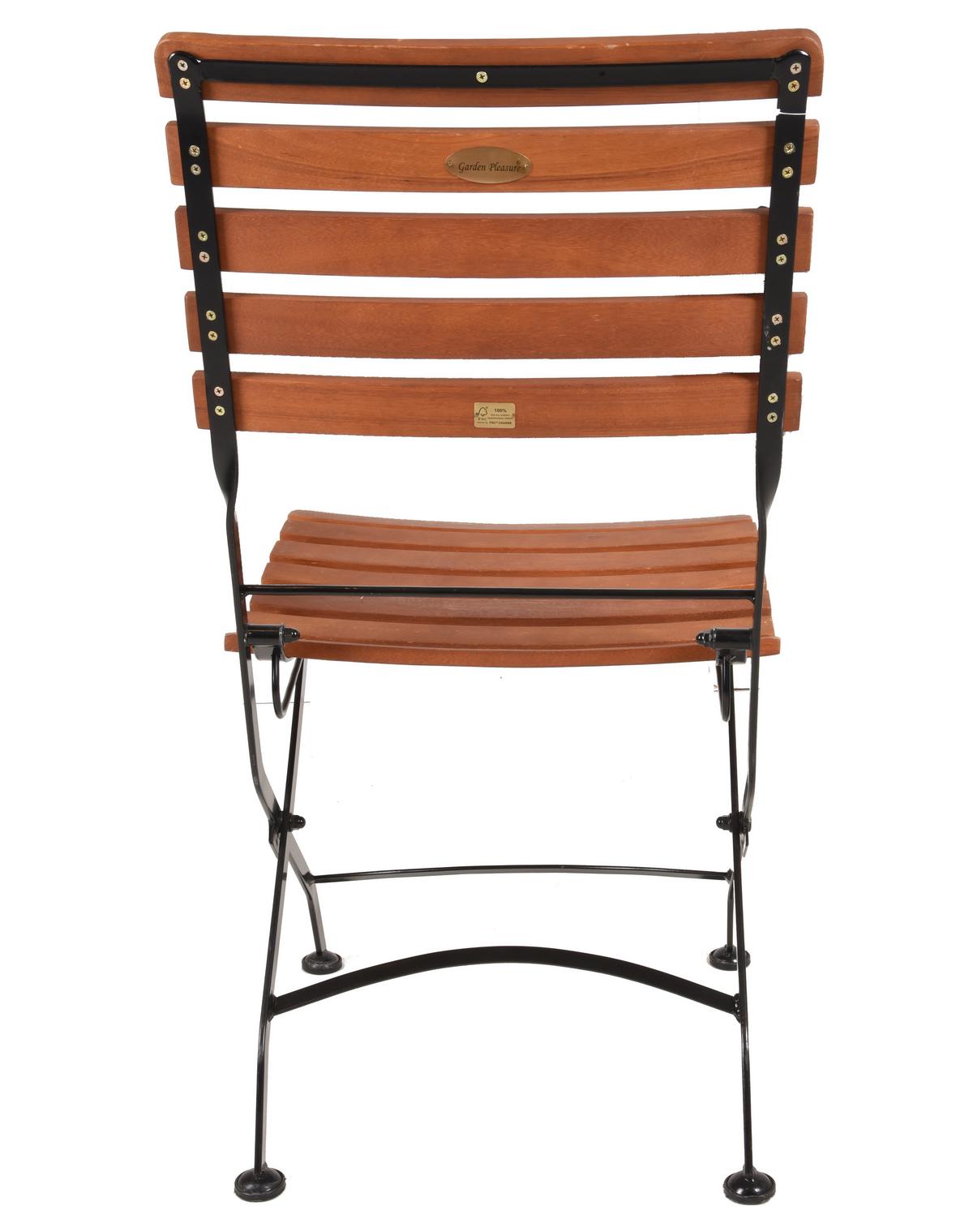 Gartenmöbel Set 5-Tlg. Wien Aus Echtholz, klappbar - Eukalyptusholzfarben/Schwarz, Basics, Holz/Metall (46/90/39cm) - Gardenson