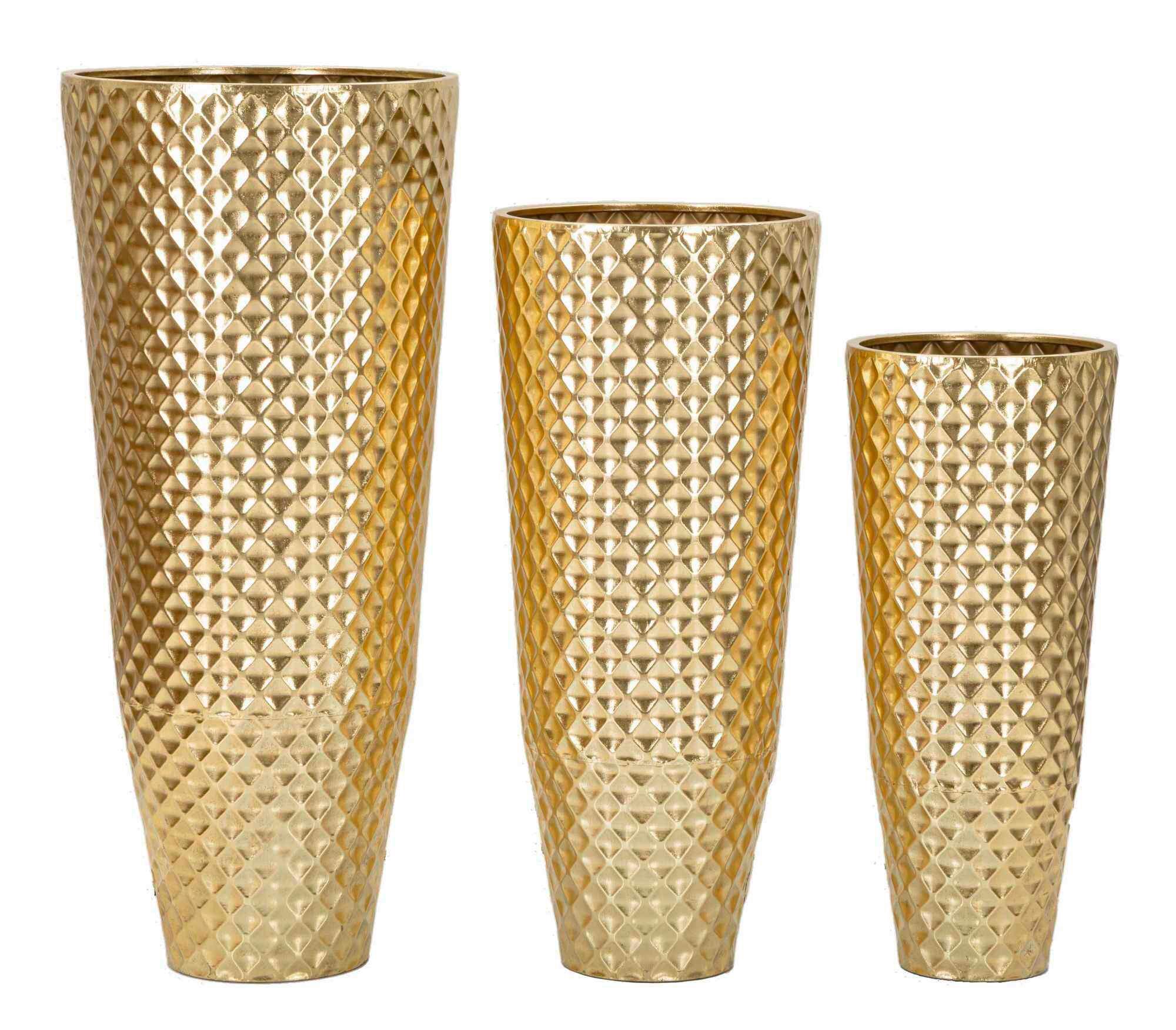 Vase Glotty Set 3 Pcs Goldfarben B: 48 cm - Goldfarben, Basics, Metall (48/110/48cm)